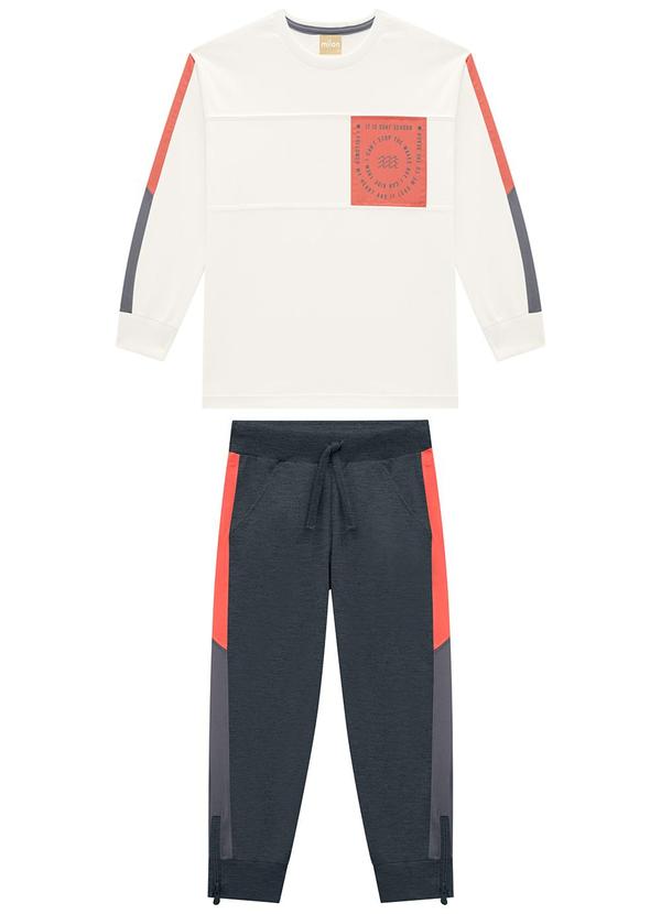 Conjunto Infantil Menino Estampa Off White