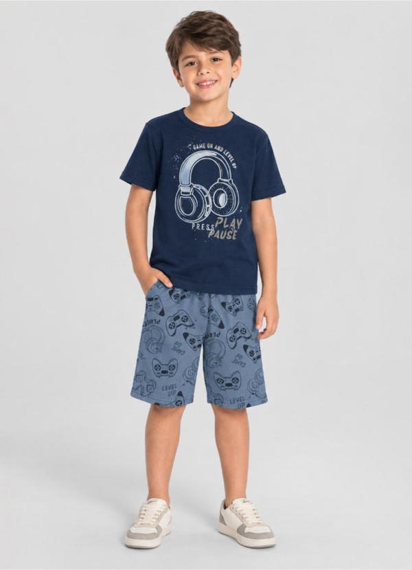 Conjunto Infantil Menino Gamer Azul
