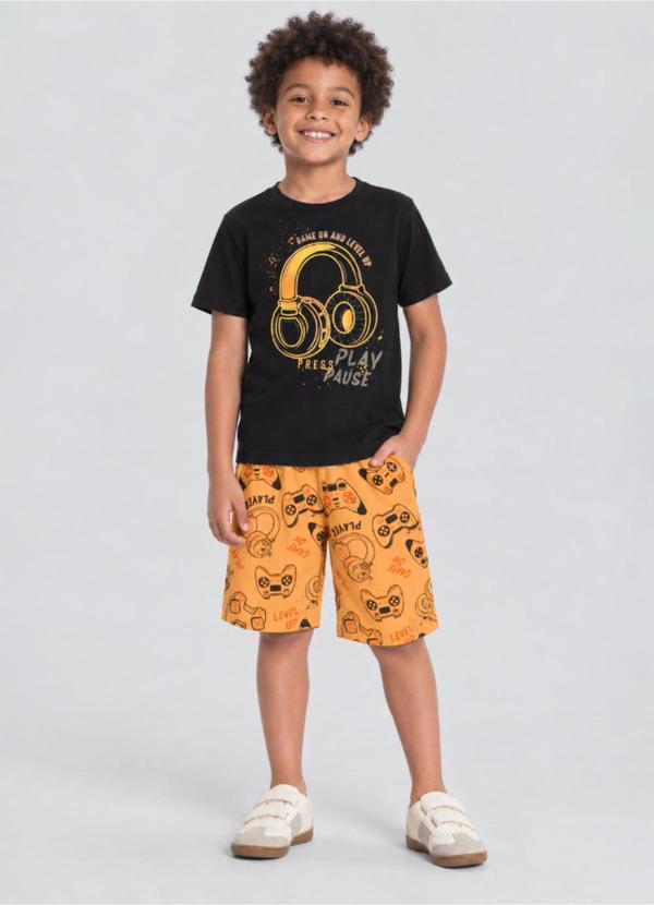 Conjunto Infantil Menino Gamer Preto