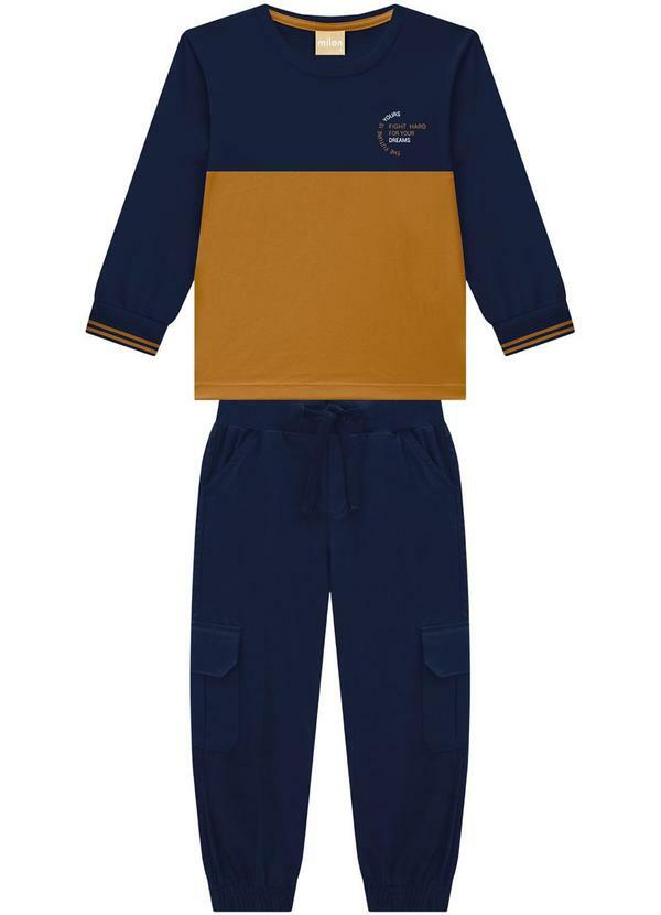 Conjunto Infantil Menino Lettering Azul