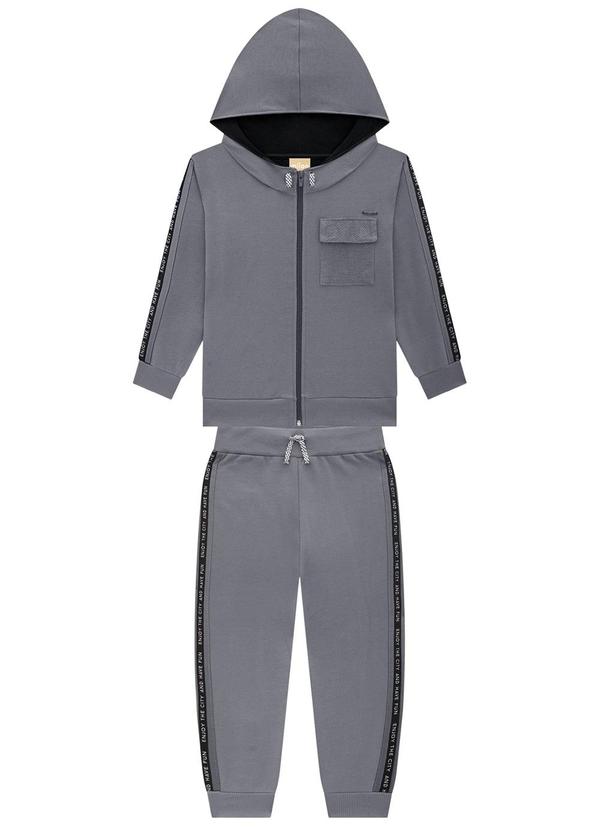 Conjunto Infantil Menino Lettering Cinza