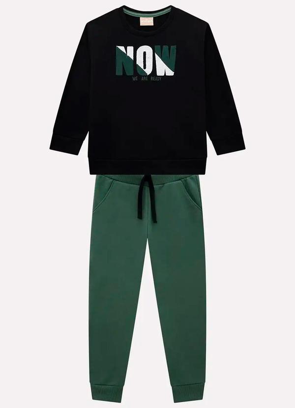Vista 2 Conjunto Infantil Menino Lettering Preto Milon Milon