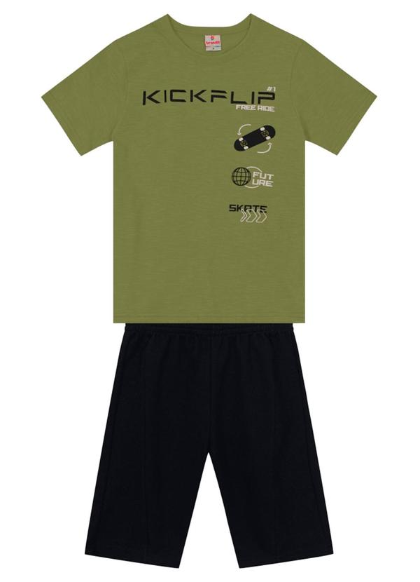Vista 2 Conjunto Infantil Menino Skate Verde Brandili Brandili