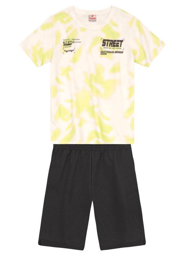 Vista 2 Conjunto Infantil Menino Skatista Bege Brandili Brandili