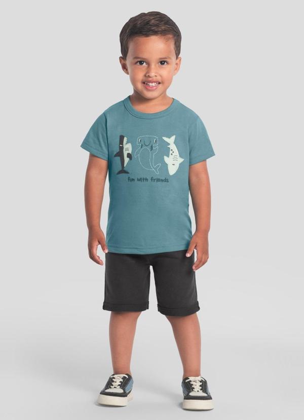 Conjunto Infantil Menino Tubarão Azul