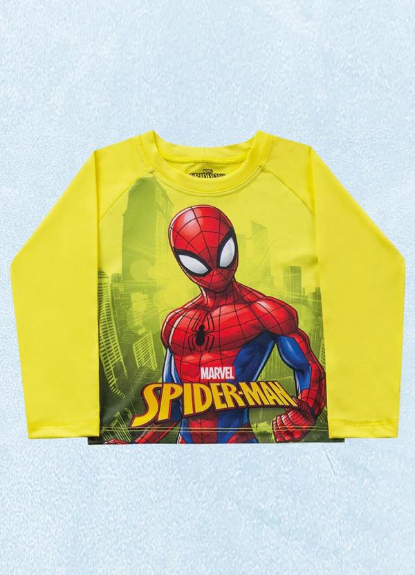 Vista 2 Camiseta M/Longa Spider-Man Amarelo Fakini Kids Fakini Kids