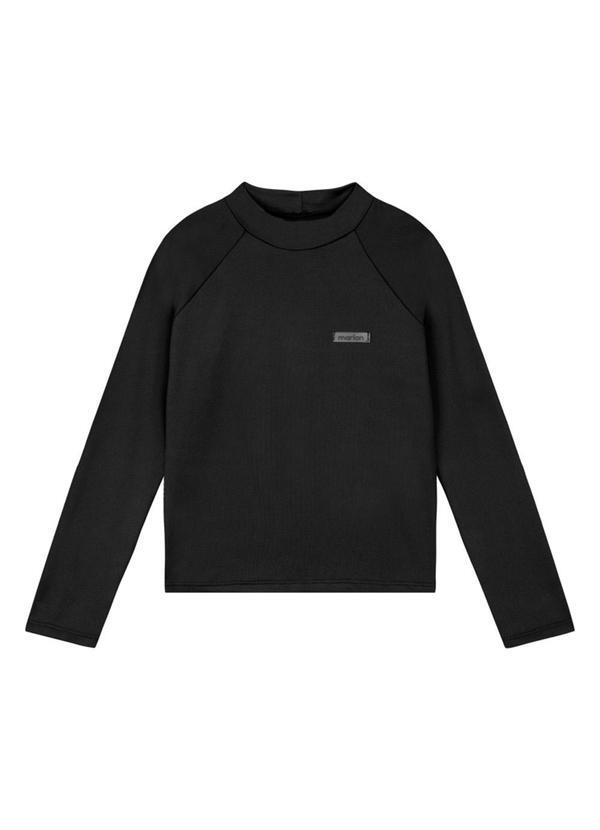 Camiseta Manga Longa em Malha Proteção Uv Preto