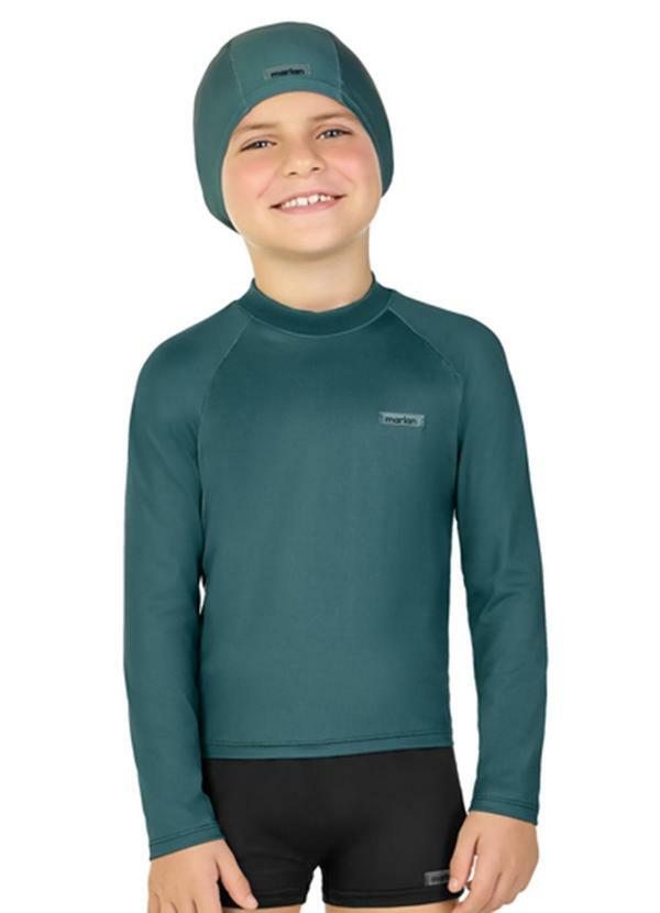 Camiseta Manga Longa em Malha Proteção Uv Verde
