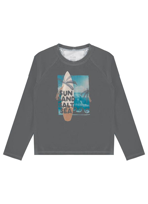 Vista 2 Camiseta Prancha Malha Uv50 Cinza Escuro Malwee Kids Malwee Kids