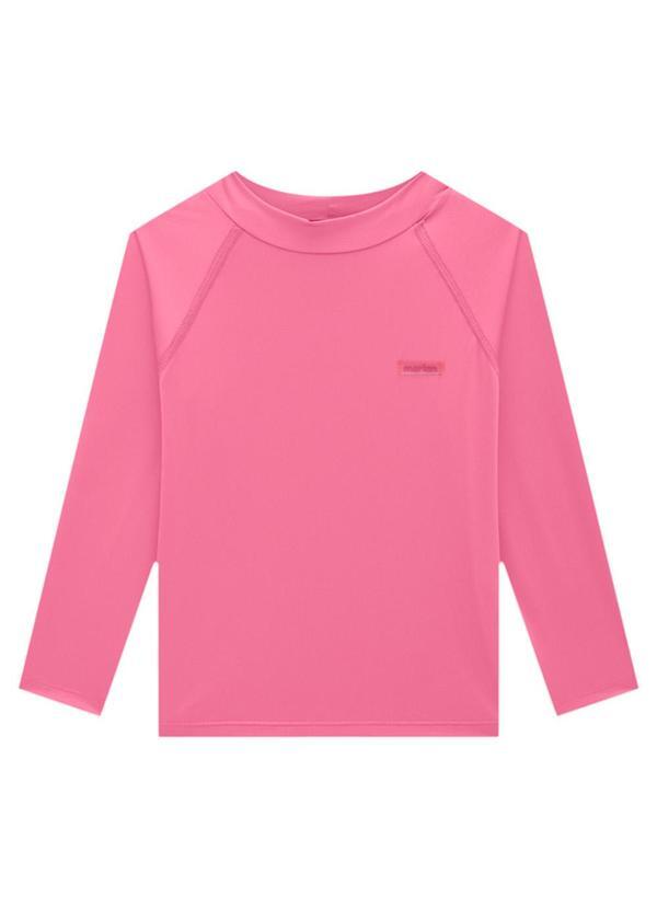 Vista 2 Camiseta Unissex em Malha Proteção Uv Rosa Marlan Marlan