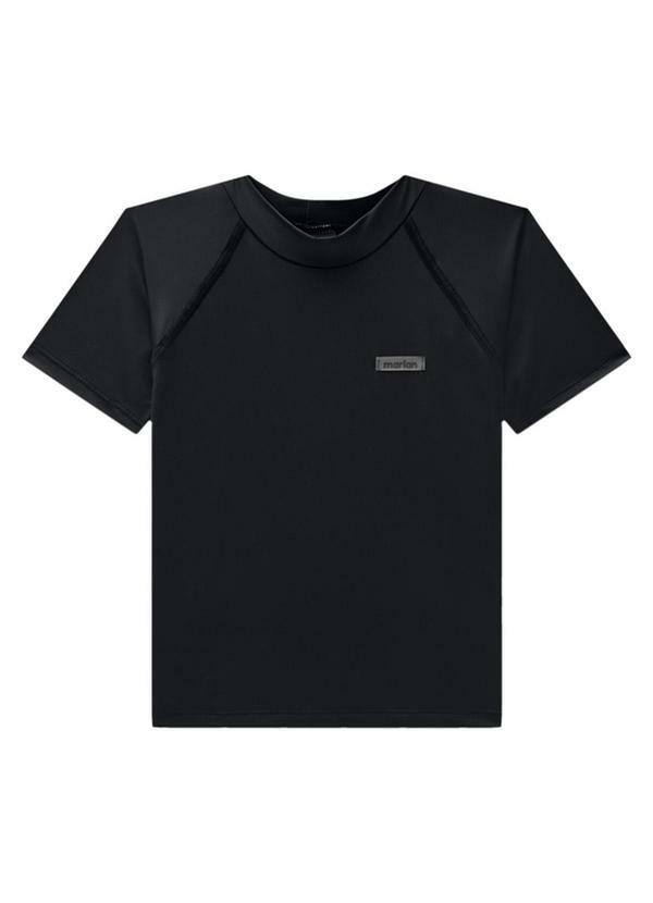 Vista 2 Camiseta Unissex Lisa Proteção Uv Preto Marlan Marlan