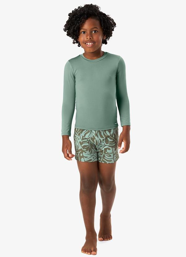 Conjunto Camiseta Manga Longa e Sunga Uv Verde