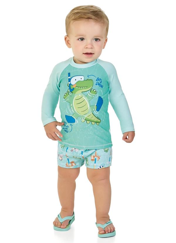 Conjunto Camiseta Manga Longa e Sunga Verde