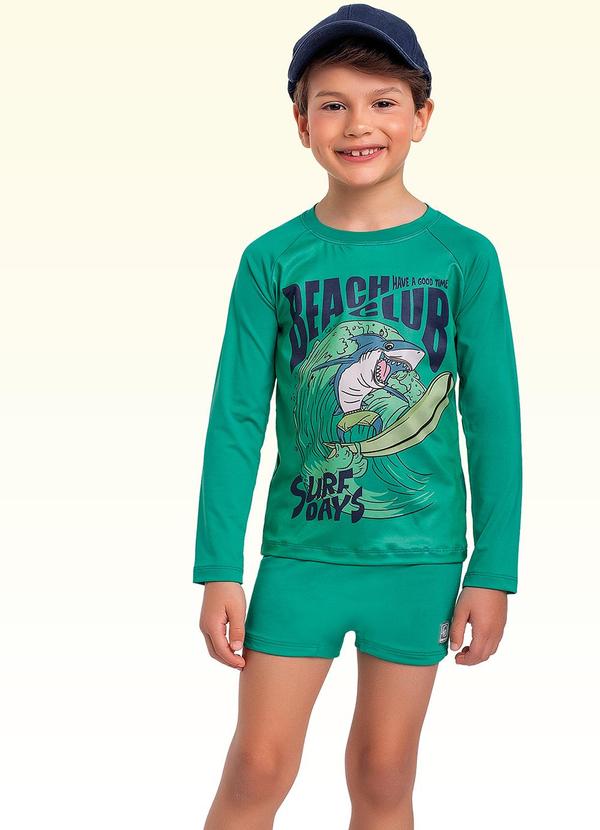 Conjunto Camiseta/Sunga Moda Praia Verde