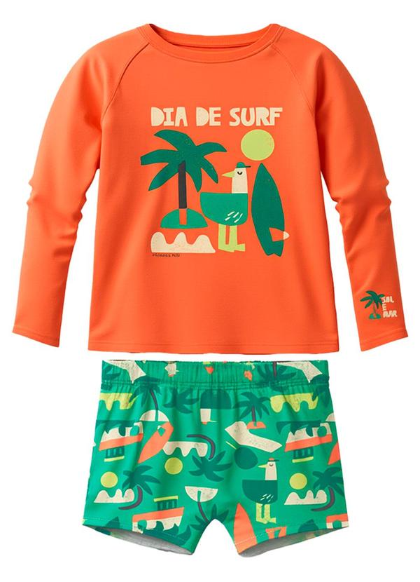 Conjunto Dia de Surf Uv Laranja