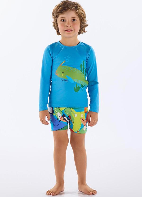 Conjunto Infantil Masculino Fps+50 Azul