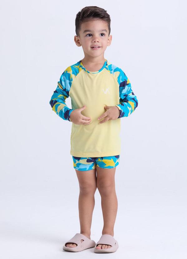 Conjunto Moda Praia Uv50+ Amarelo
