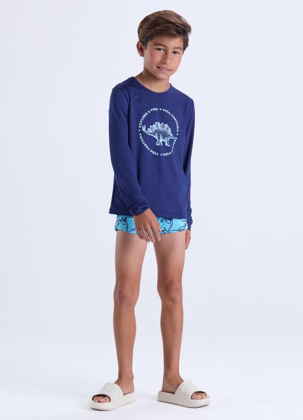 Conjunto Moda Praia Uv50+ Azul Escuro