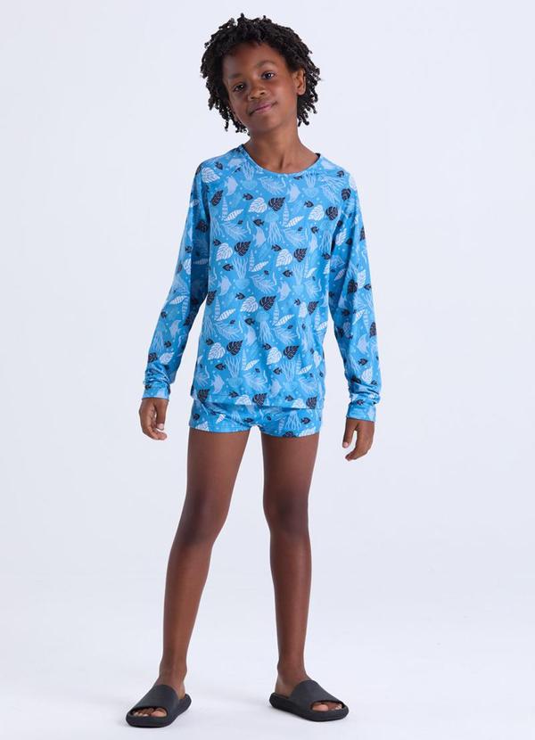 Vista 2 Conjunto Moda Praia Uv50+ Azul VIDA COSTEIRA VIDA COSTEIRA