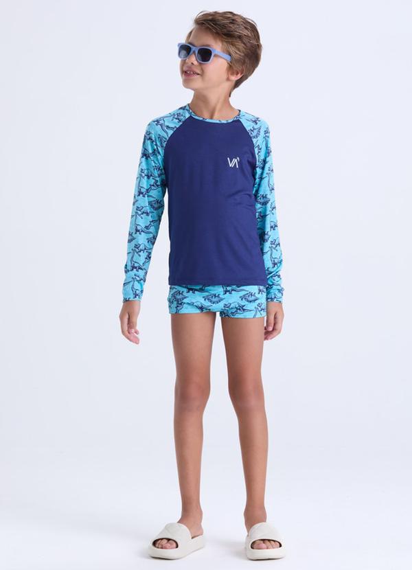 Vista 2 Conjunto Moda Praia Uv50+ Infantil Azul VIDA COSTEIRA VIDA COSTEIRA