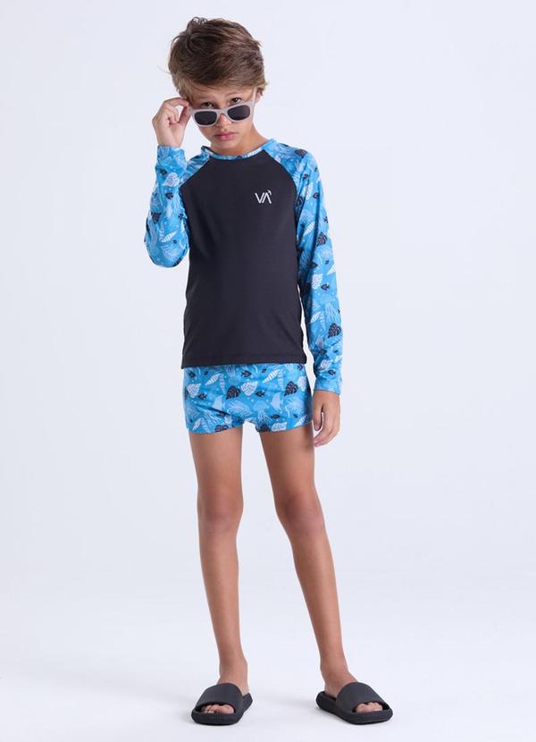 Conjunto Moda Praia Uv50+ Masculino Preto