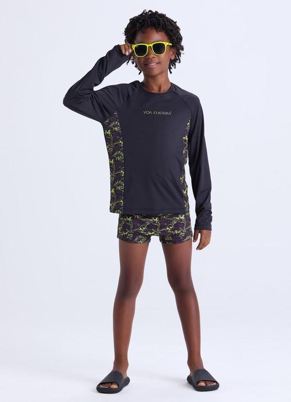 Conjunto Moda Praia Uv50+ Masculino Preto