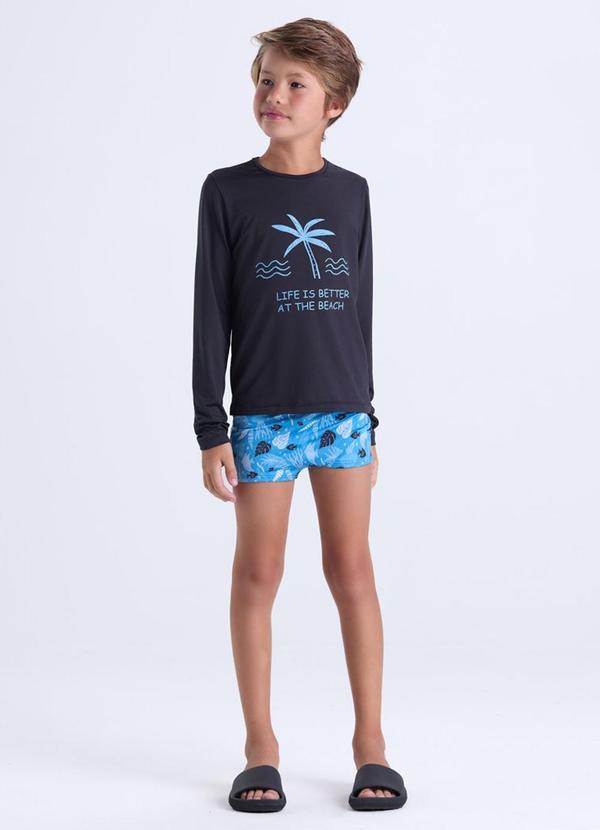Vista 2 Conjunto Moda Praia Uv50+ Masculino Preto VIDA COSTEIRA VIDA COSTEIRA