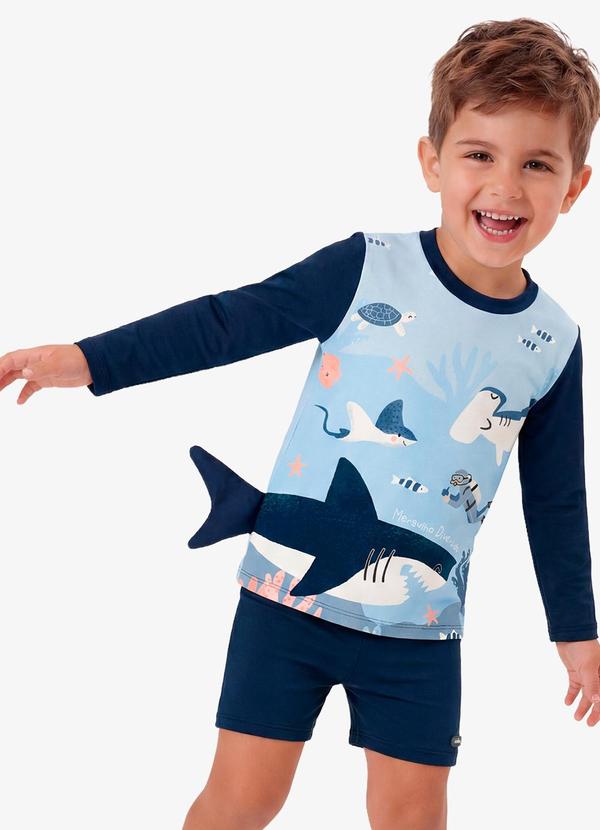 Conjunto Verão Menino com Sunga Azul