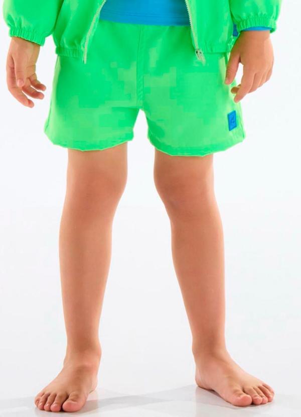 Vista 2 Short Microfibra Infantil Menino Verde Up Baby Up Baby