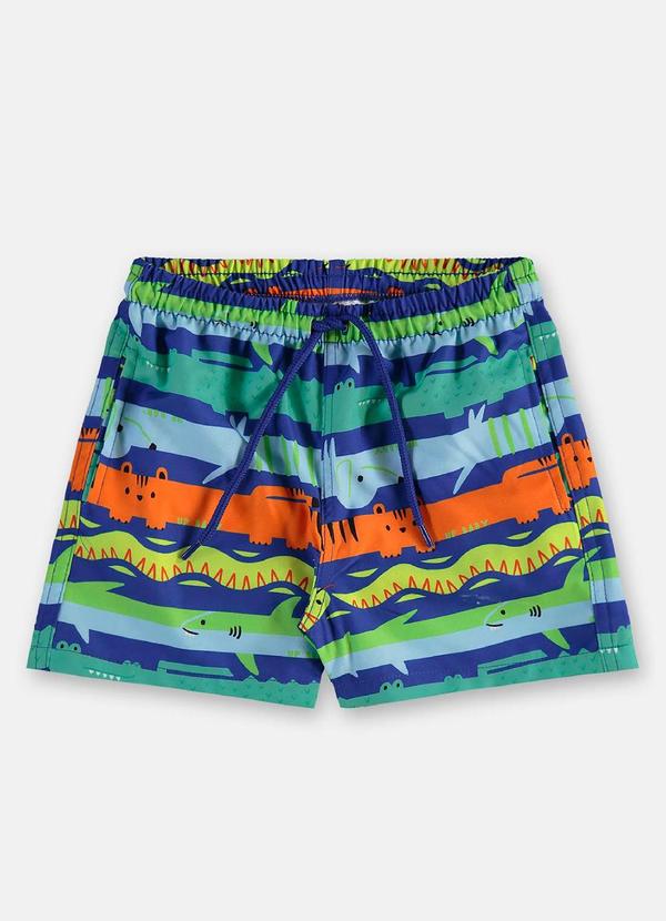 Short Praia Microfibra Forrada Azul