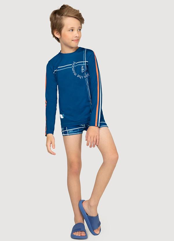 Vista 2 Sunga Boxer Infantil Masculina Tigor Azul Marisol Marisol