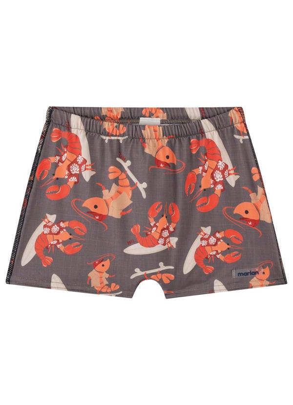 Sunga Estampada Proteção Uv Cinza