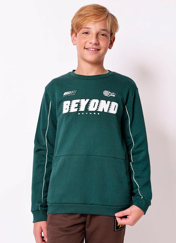 Blusão Moletom Juvenil Algodão Verde