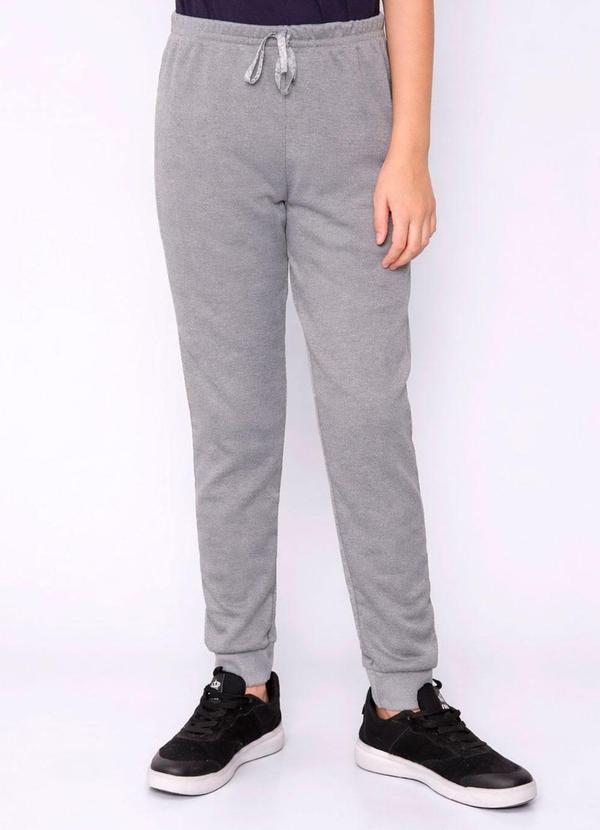 Calça Juvenil Jogger Helanca Cinza