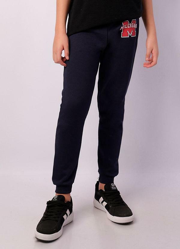 Calça Moletom Juvenil Jogger Sortida Marinho
