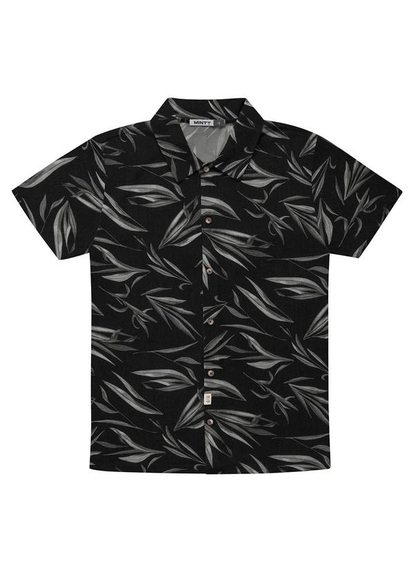 Vista 2 Camisa Juvenil Masculina Preto MINTY MINTY