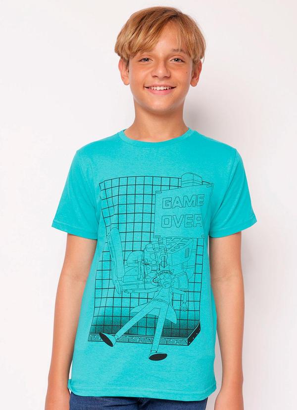 Camiseta Juvenil Algodão Rick & Morty Verde