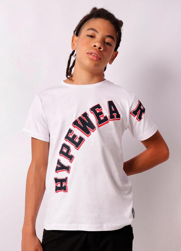 Camiseta Juvenil Estampa Frontal Branca