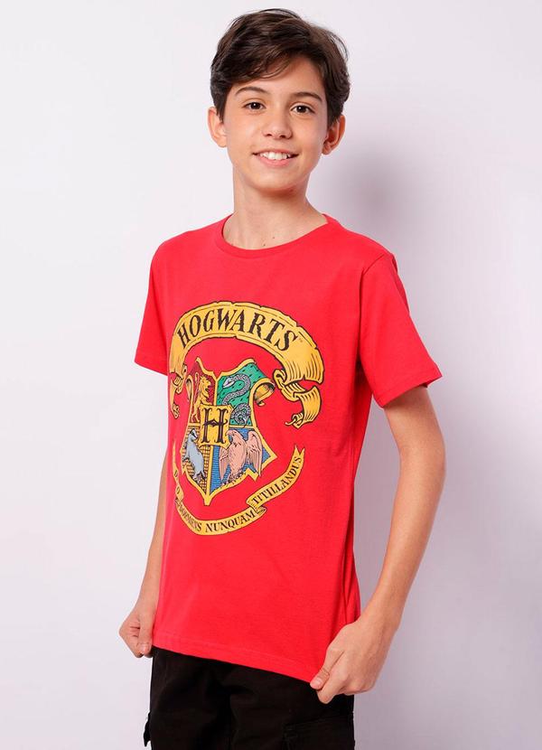 Camiseta Juvenil Harry Potter Hogwarts Vermelha