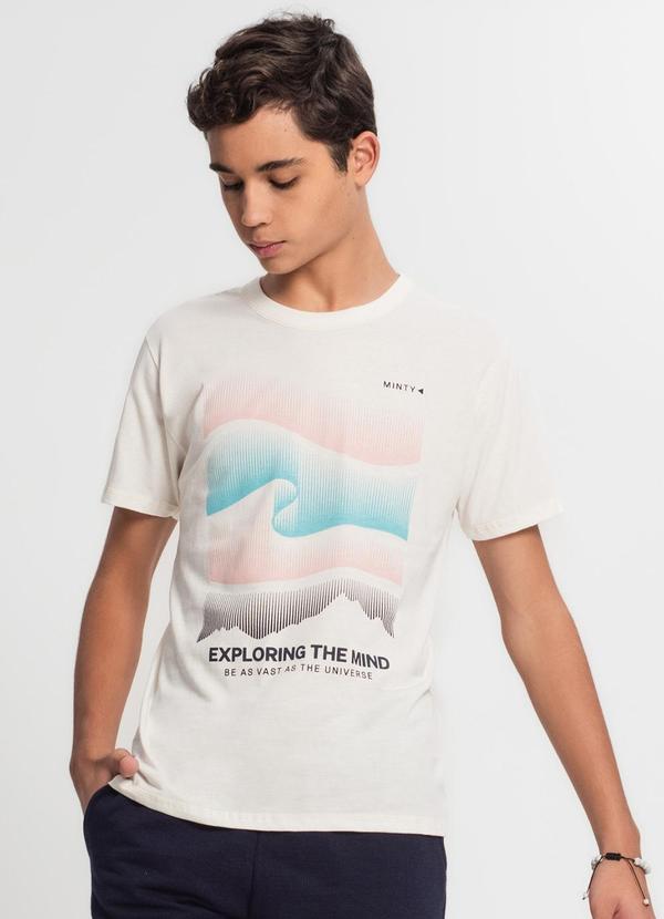 Camiseta Juvenil Masculina Bege