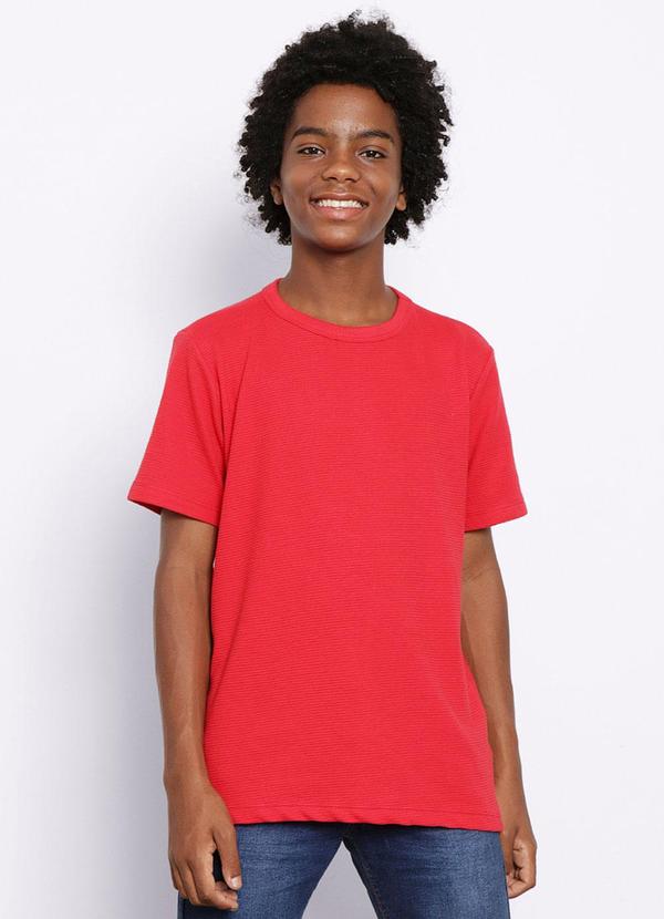 Camiseta Juvenil Texturizada Vermelha