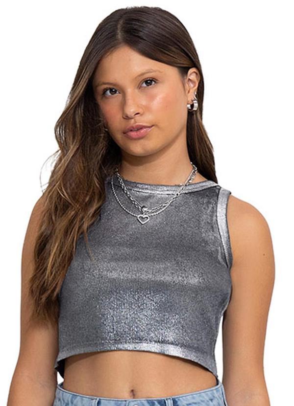 Vista 2 Top Infantil Menina Brilho Preto Kyly Kyly