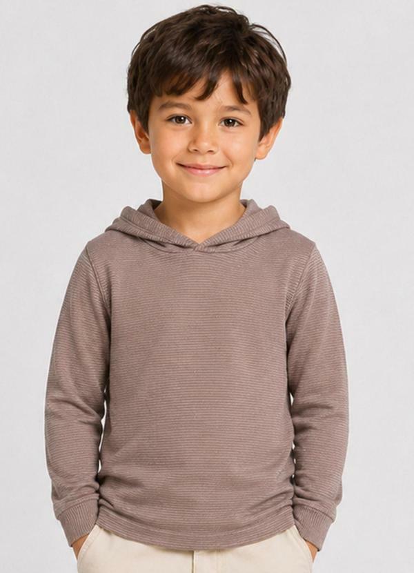 Blusão com Capuz Masculino Infantil Marrom