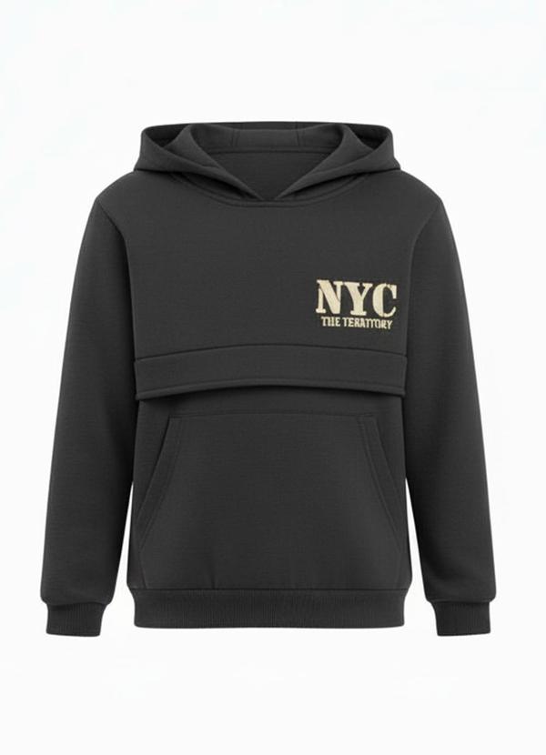 Blusão Infantil com Capuz Preto