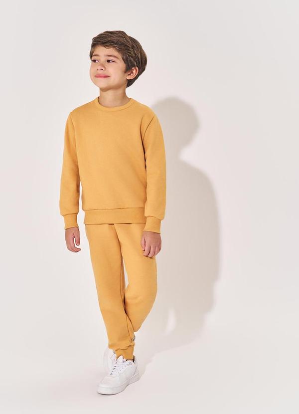 Blusão Moletom Felpado Infantil Menino Amarelo