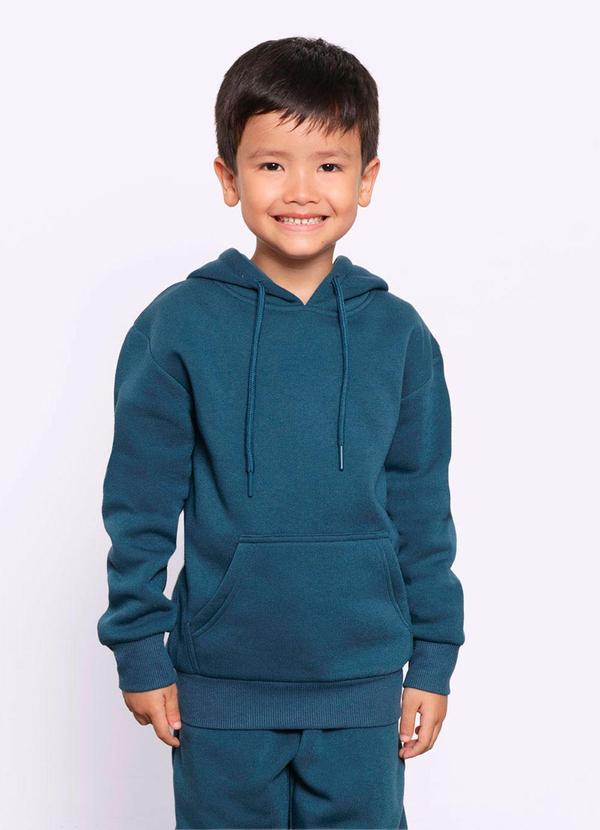 Blusão Moletom Infantil Capuz Marinho