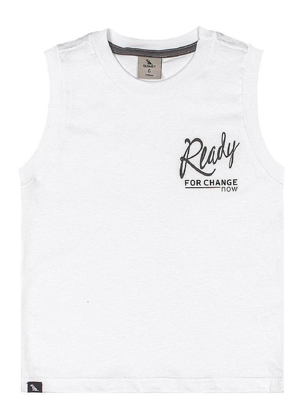 Regata Algodão Estampado Branco
