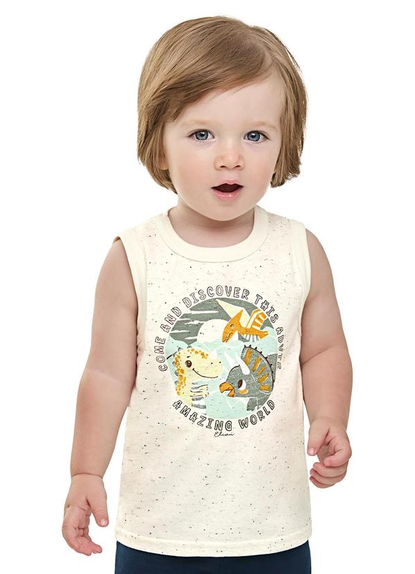 Regata Bebê Menino Botonê Dino Bege