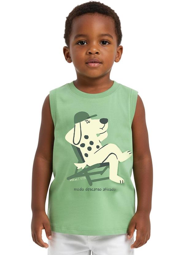 Regata Cachorrinho em Malha Verde Pastel