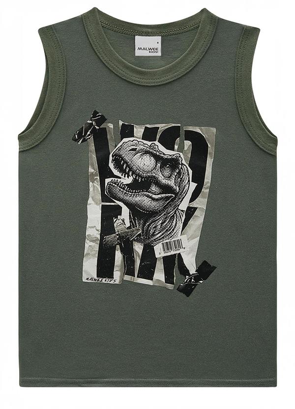Vista 2 Regata Dino Street Style em Malha Cinza Malwee Kids Malwee Kids